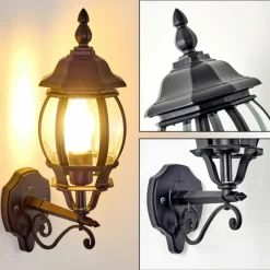 hofstein Applique murale d'extérieur Lentua Noir, 1 lumière