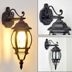 hofstein Applique murale d'extérieur Lentua Noir, 1 lumière