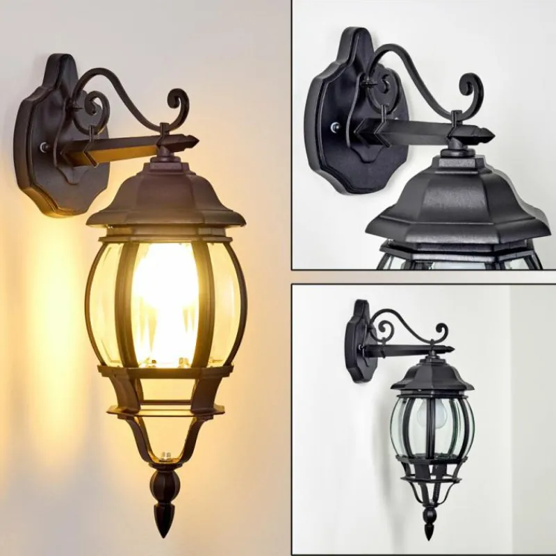 hofstein Applique murale d'extérieur Lentua Noir, 1 lumière