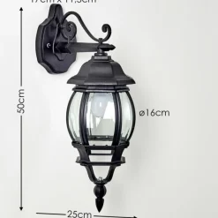 hofstein Applique murale d'extérieur Lentua Noir, 1 lumière