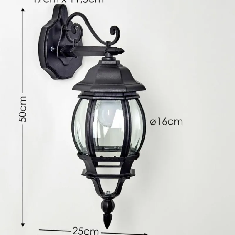hofstein Applique murale d'extérieur Lentua Noir, 1 lumière