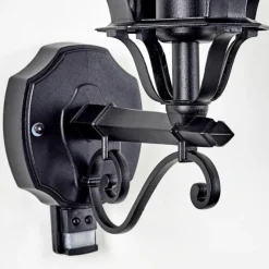 hofstein Applique murale d'extérieur Lentua Noir, 1 lumière, Détecteur de mouvement