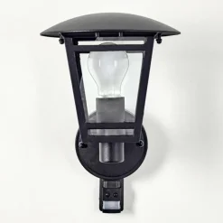 hofstein Applique murale d'extérieur Siera Noir, 1 lumière, Détecteur de mouvement