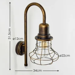 Lampes Dorées-hofstein Applique murale d'extérieur Borkan Brun doré, 1 lumière, Détecteur de mouvement