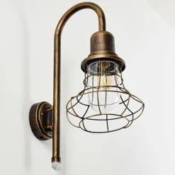 Lampes Dorées-hofstein Applique murale d'extérieur Borkan Brun doré, 1 lumière, Détecteur de mouvement