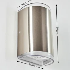 hofstein Applique murale d'extérieur Rumar LED Acier inoxydable, 1 lumière