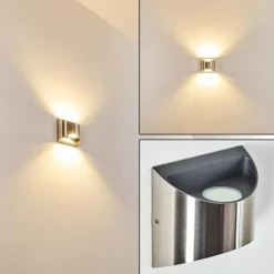 hofstein Applique murale d'extérieur Vano LED Nickel mat, 2 lumières