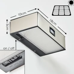 hofstein Applique murale d'extérieur LED Nickel mat, 1 lumière