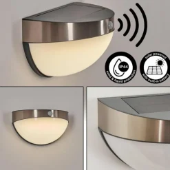 hofstein Applique murale d'extérieur Pori LED Chrome, 1 lumière, Détecteur de mouvement