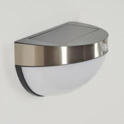 hofstein Applique murale d'extérieur Pori LED Chrome, 1 lumière, Détecteur de mouvement