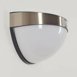 hofstein Applique murale d'extérieur Pori LED Chrome, 1 lumière, Détecteur de mouvement