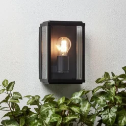 hofstein Applique murale d'extérieur Tieva Noir, 1 lumière