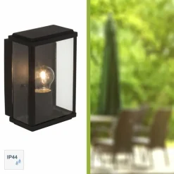 hofstein Applique murale d'extérieur Tieva Noir, 1 lumière