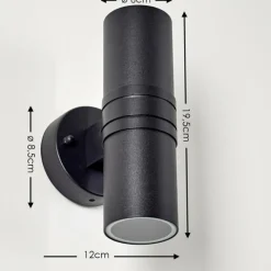 hofstein Applique murale d'extérieur Satava LED Noir, 2 lumières
