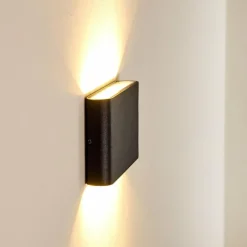 hofstein Applique murale d'extérieur Marsh LED Noir, 2 lumières