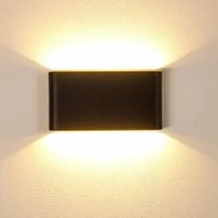 hofstein Applique murale d'extérieur Marsh LED Noir, 2 lumières