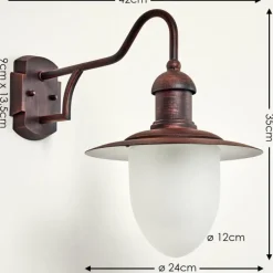 hofstein Applique murale d'extérieur Surnu Rouille, 1 lumière