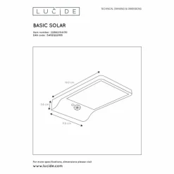 Luminaires Lucide Applique murale d'extérieur Lucide BASIC LED Noir, 1 lumière, Détecteur de mouvement