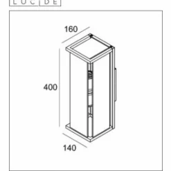 Luminaires Rustiques-Luminaires Lucide Applique murale d'extérieur Lucide CLAIRE Noir, 2 lumières