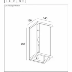 Luminaires Rustiques-Luminaires Lucide Applique murale d'extérieur Lucide CLAIRE Noir, 1 lumière, Détecteur de mouvement