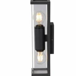 Luminaires Rustiques-Luminaires Lucide Applique murale d'extérieur Lucide CLAIRE MINI Noir, 2 lumières