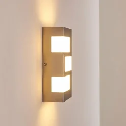 hofstein Applique murale d'extérieur Lannion LED Acier inoxydable, 3 lumières