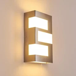 hofstein Applique murale d'extérieur Lannion LED Acier inoxydable, 3 lumières