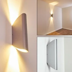 hofstein Applique murale d'extérieur Gatunga LED Argenté, 2 lumières