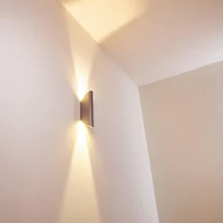 hofstein Applique murale d'extérieur Gatunga LED Argenté, 2 lumières