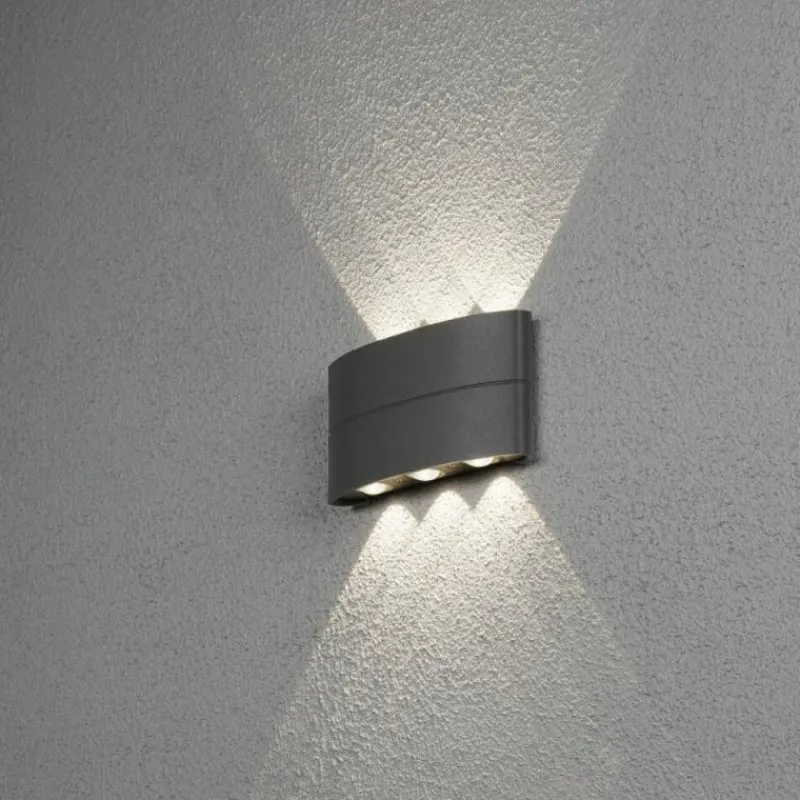 Luminaires Konstsmide Applique murale d'extérieur Konstsmide Chieri LED Noir, 6 lumières