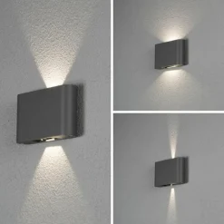 Luminaires Konstsmide Applique murale d'extérieur Konstsmide Chieri LED Noir, 2 lumières