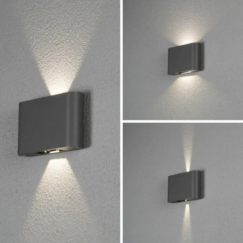 Luminaires Konstsmide Applique murale d'extérieur Konstsmide Chieri LED Noir, 2 lumières