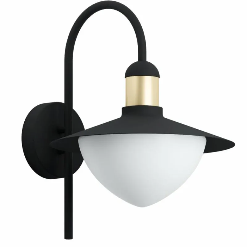 Lampes Dorées-Luminaires Eglo Applique murale d'extérieur Eglo SIRMIONE Or, Noir, 1 lumière