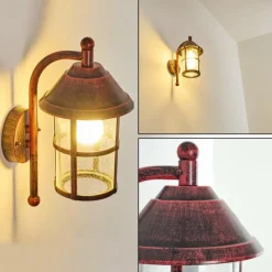 hofstein Applique murale d'extérieur Saicourt Rouge, Noir, 1 lumière