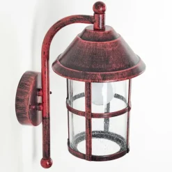 hofstein Applique murale d'extérieur Saicourt Rouge, Noir, 1 lumière