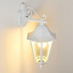 Luminaires Rustiques-hofstein Applique murale d'extérieur Esteli Blanc, 1 lumière