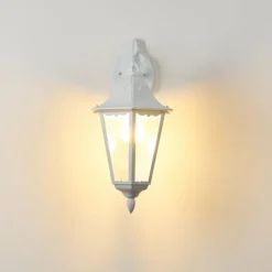 Luminaires Rustiques-hofstein Applique murale d'extérieur Esteli Blanc, 1 lumière