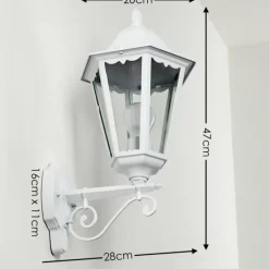 Luminaires Rustiques-hofstein Applique murale d'extérieur Esteli Blanc, 1 lumière