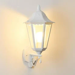 Luminaires Rustiques-hofstein Applique murale d'extérieur Esteli Blanc, 1 lumière