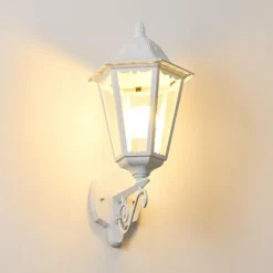 Luminaires Rustiques-hofstein Applique murale d'extérieur Esteli Blanc, 1 lumière