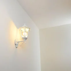 Luminaires Rustiques-hofstein Applique murale d'extérieur Esteli Blanc, 1 lumière