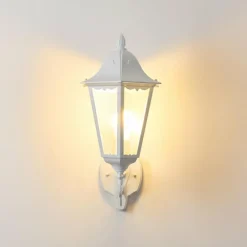 Luminaires Rustiques-hofstein Applique murale d'extérieur Esteli Blanc, 1 lumière