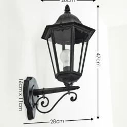 Luminaires Rustiques-hofstein Applique murale d'extérieur Esteli Noir, 1 lumière