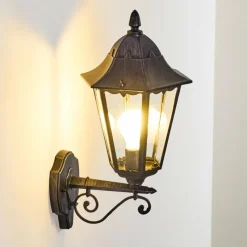 Luminaires Rustiques-hofstein Applique murale d'extérieur Esteli Noir, 1 lumière