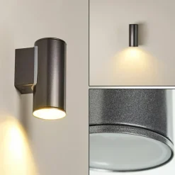 hofstein Applique murale d'extérieur Brachy LED Noir, 2 lumières