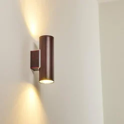 hofstein Applique murale d'extérieur Brachy LED Rouge, Noir, 2 lumières