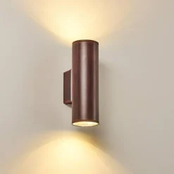 hofstein Applique murale d'extérieur Brachy LED Rouge, Noir, 2 lumières