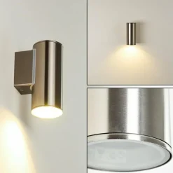 hofstein Applique murale d'extérieur Brachy LED Acier inoxydable, 1 lumière