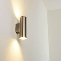 hofstein Applique murale d'extérieur Brachy LED Acier inoxydable, 2 lumières