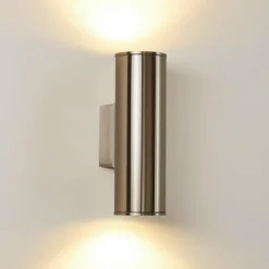 hofstein Applique murale d'extérieur Brachy LED Acier inoxydable, 2 lumières